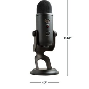 Blue Yeti brand USB Microphone - Matte Black Professional Desktop Mic for record